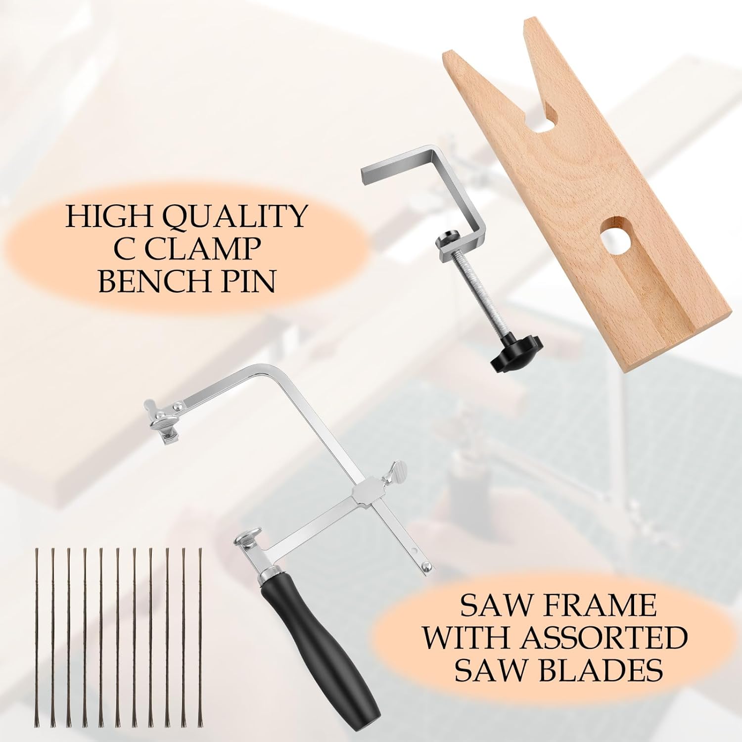 Jewelry Making Desk - 3-in-1 verstelbare juwelierszaagset met 12 messen