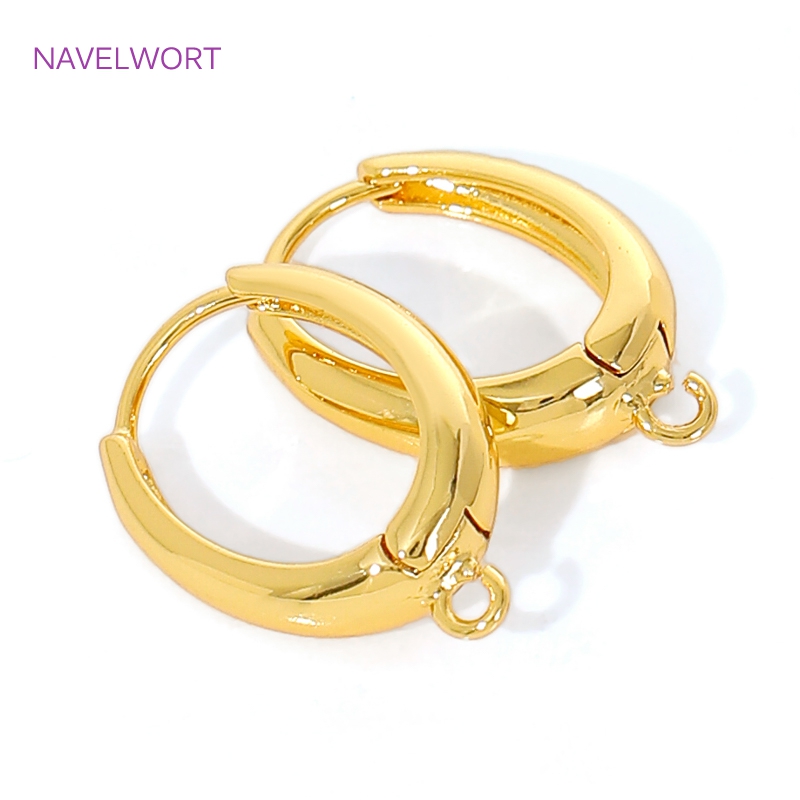 Jewelry Making Earring Supplies - 18K vergulde messing oorhaakjes, ovale oorbelbevestigingen,