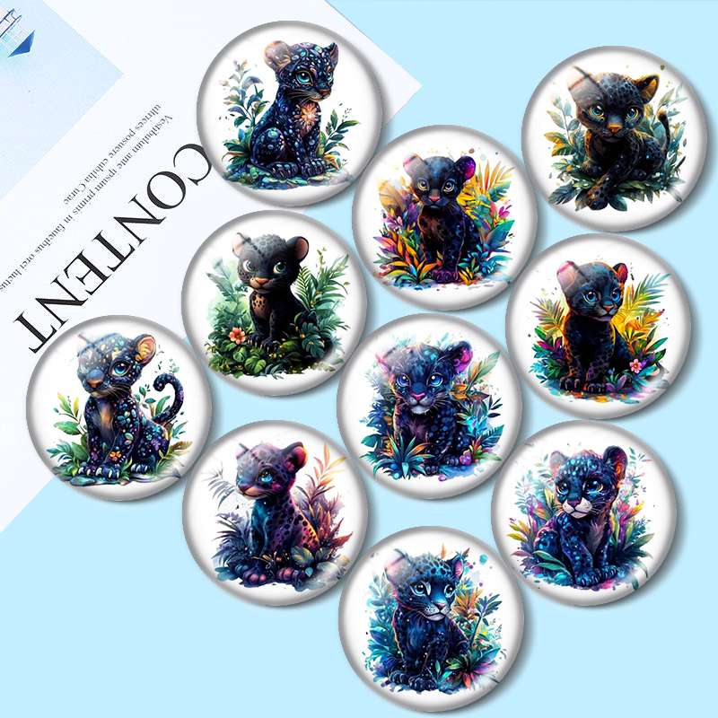 Jewelry Making Drawing - Black Panther Clipart 10st Gekleurde tekening