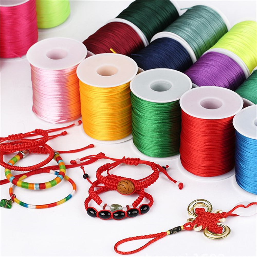 Knotting Cord Silk - 1Mm Touw 50Meter/Rol Satijn Rattail Polyester