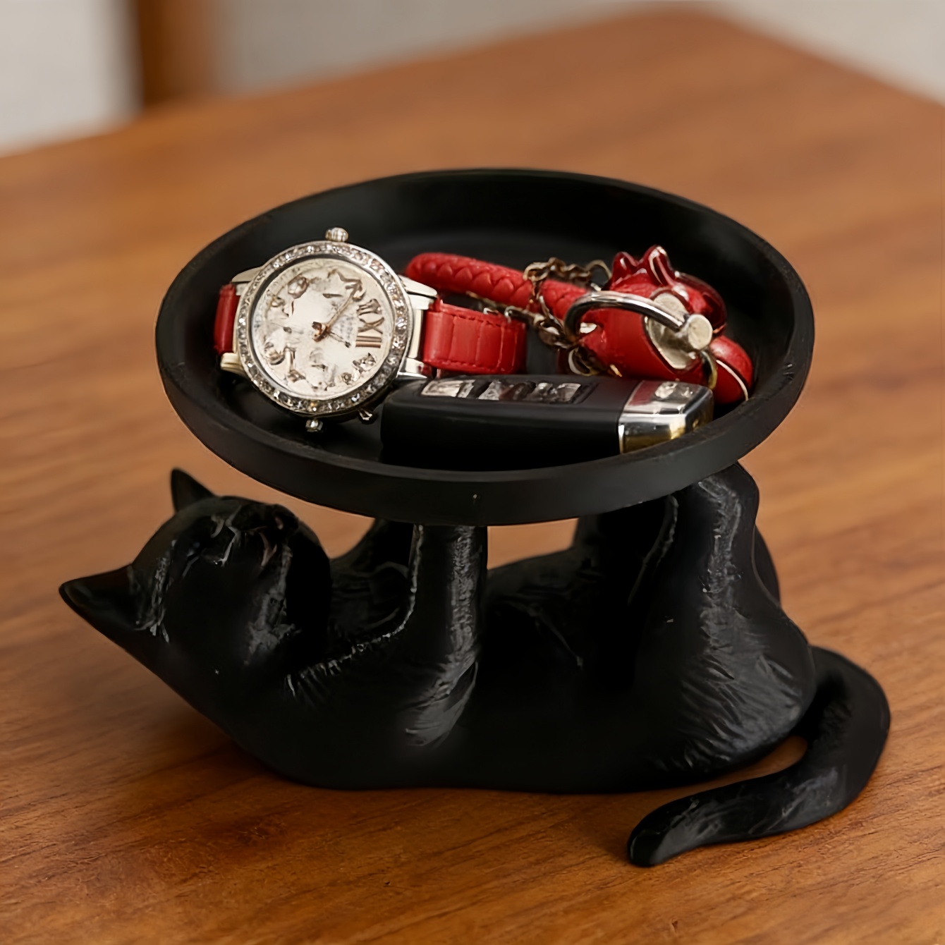 Jewelry Making Desk - Eenvoudige stijl, leuke katten-sieradenschaal, sieradenopbergbak voor
