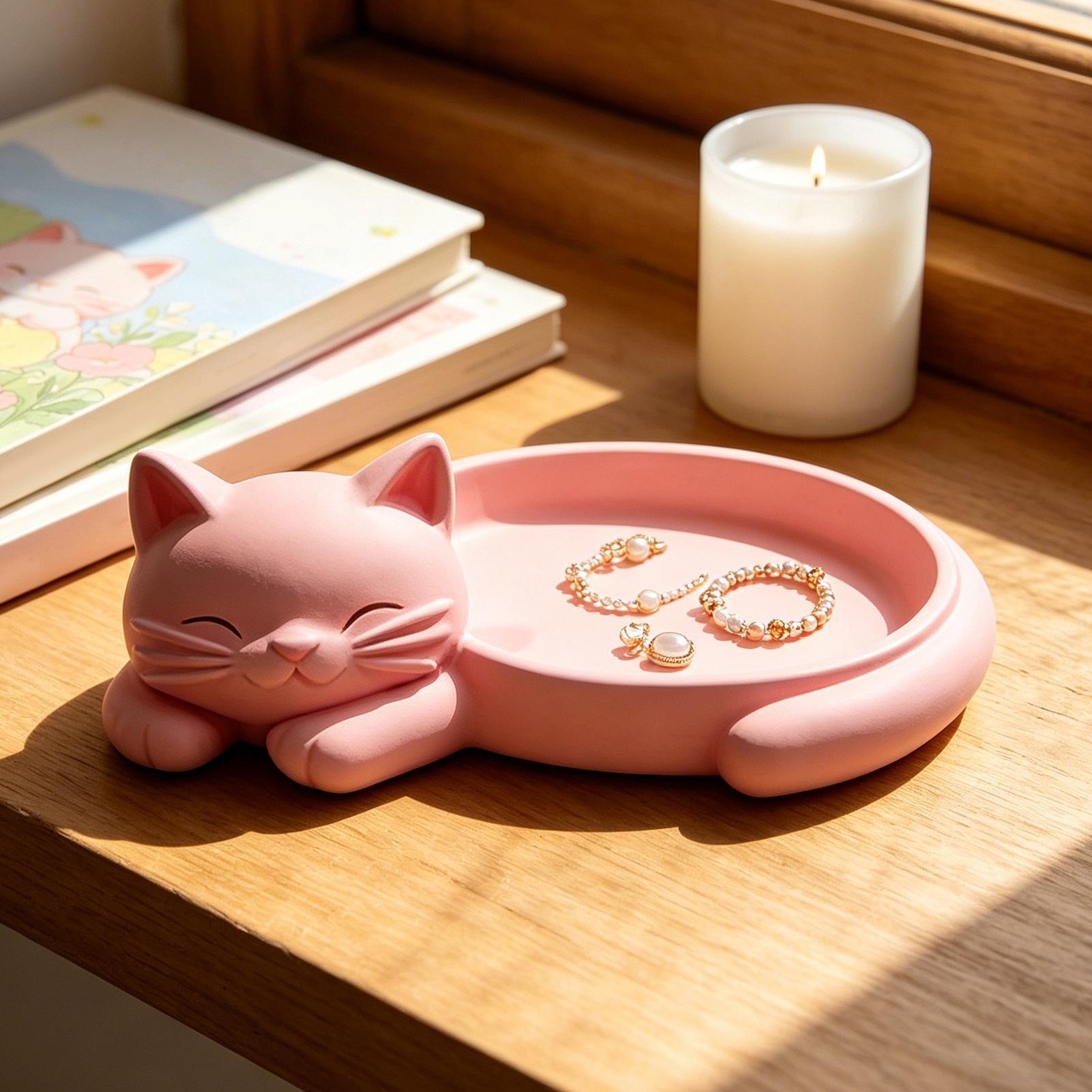 Jewelry Making Desk - Katvormige sieradenorganizer voor sleutels, oorbellen, schattig