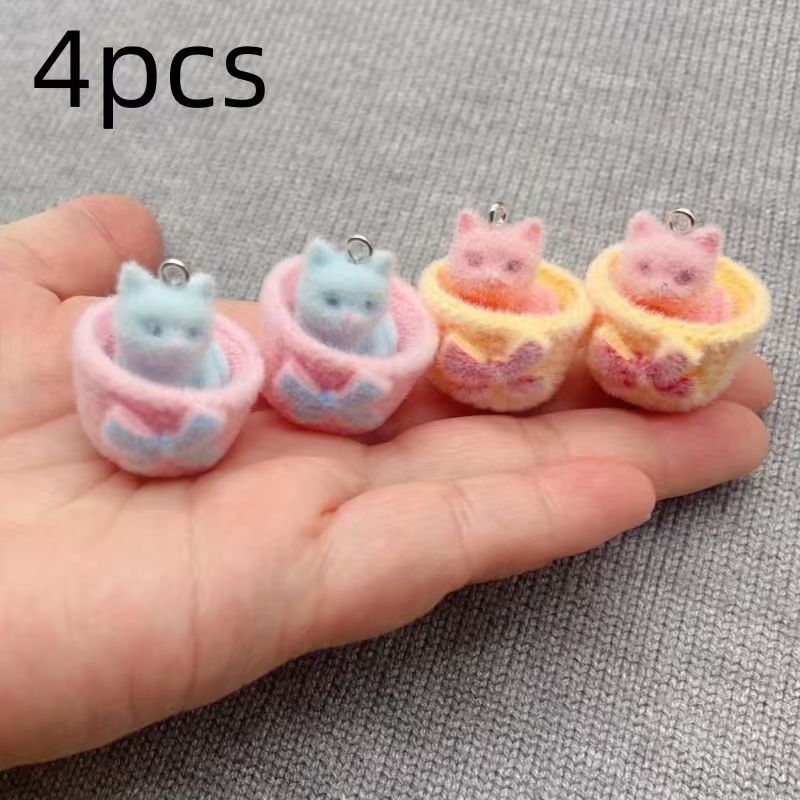 4 stuks 3D pluche hars kattenh - Jewelry Making Pendants recensie en prijs